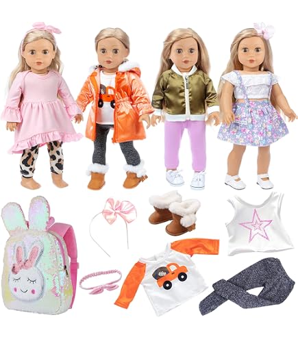 Lot De 10 Tenues Pour Poupées 35-45cm - Robes, Jupes, Chaussures Pour Barbie