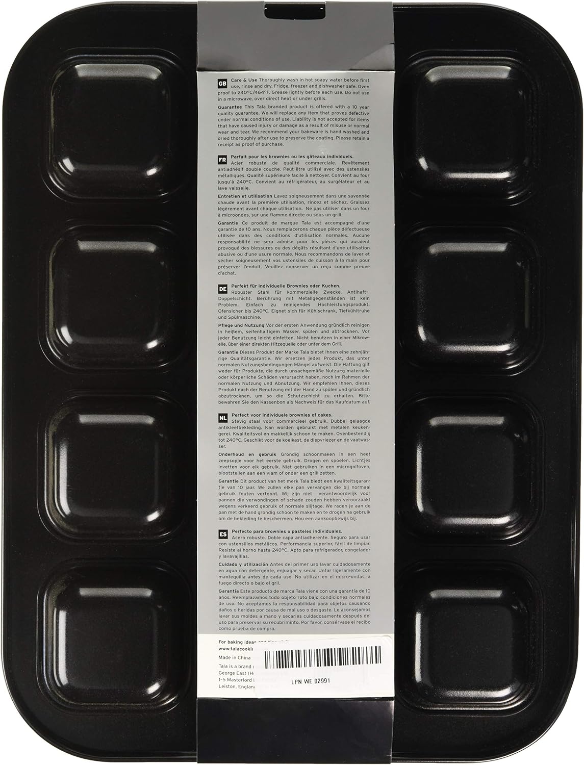 Tala Performance, 12 Cup Square Mini Brownie Cake Pan, Professional Gauge Carbon Steel with Eclipse Premium Non-Stick Coating, Cake Tin - Image 3