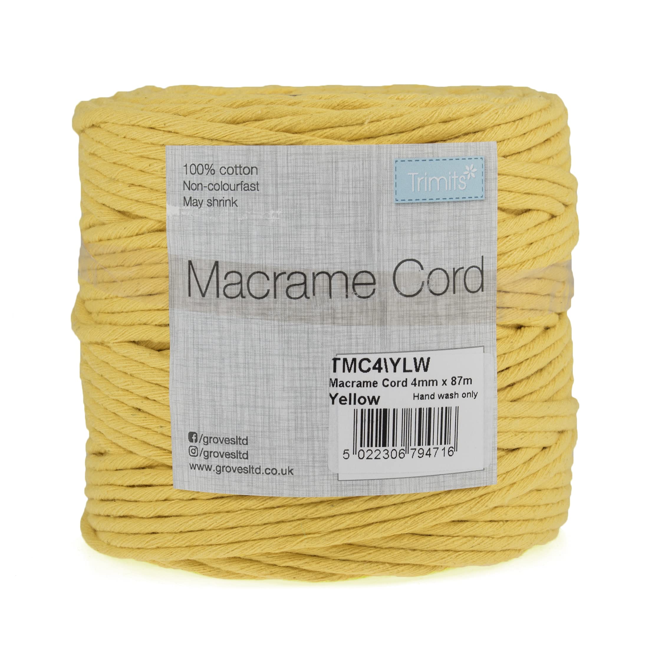Natural Crafting Cotton Twisted Macramé Cord