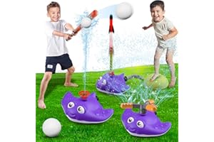 BIULOTTER 3 in 1 Water Baseball Summer Toys Sprinkler for Kids, Toddler Outdoor Toys Sprinklers for Yard with 2 Sprinkler Heads, 360° Roating Water Toys Attache to Garden Hose Backyard Pool Party Outdoor Games