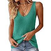 Tutorutor Womens Summer Sleeveless V Neck Sweater Vest Fall Knitted Loose Cami Tank Tops