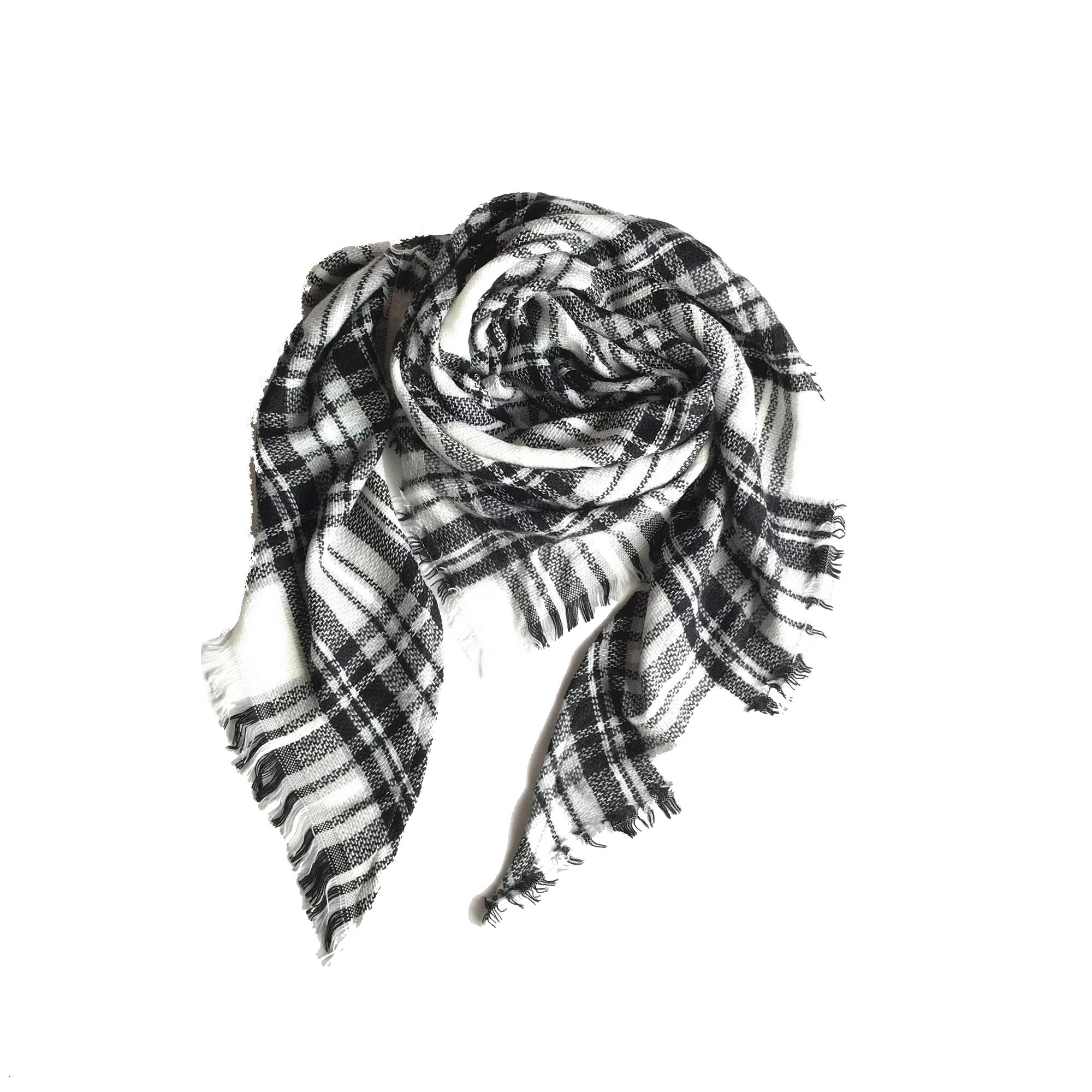 Women's Scarf Shawl Wrap Knit Cashmere Feel Long Soft Plaid Tartan Triangle Winter Fall Blanket Women's Scarf Shawl Wrap Knit Cashmere Feel Long Soft Plaid Tartan Triangle Winter Fall Blanket