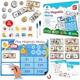 Simply Magic 67 PCS Play Money for Teaching - Money Manipulatives &amp; Games | Magnetic Money for Classroom, Play Money for Kids, Money Games for Kids, Magnetic Coins for Classroom Teaching