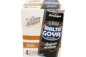 Goya Malta Clásica – Non-Alcoholic Malt Beverage with Cane Sugar, 12 Fl Oz (Pack of 4) – Sweet & Rich Caribbean Flavor | Brewed from Barley & Hops | Enjoy Chilled Anytime