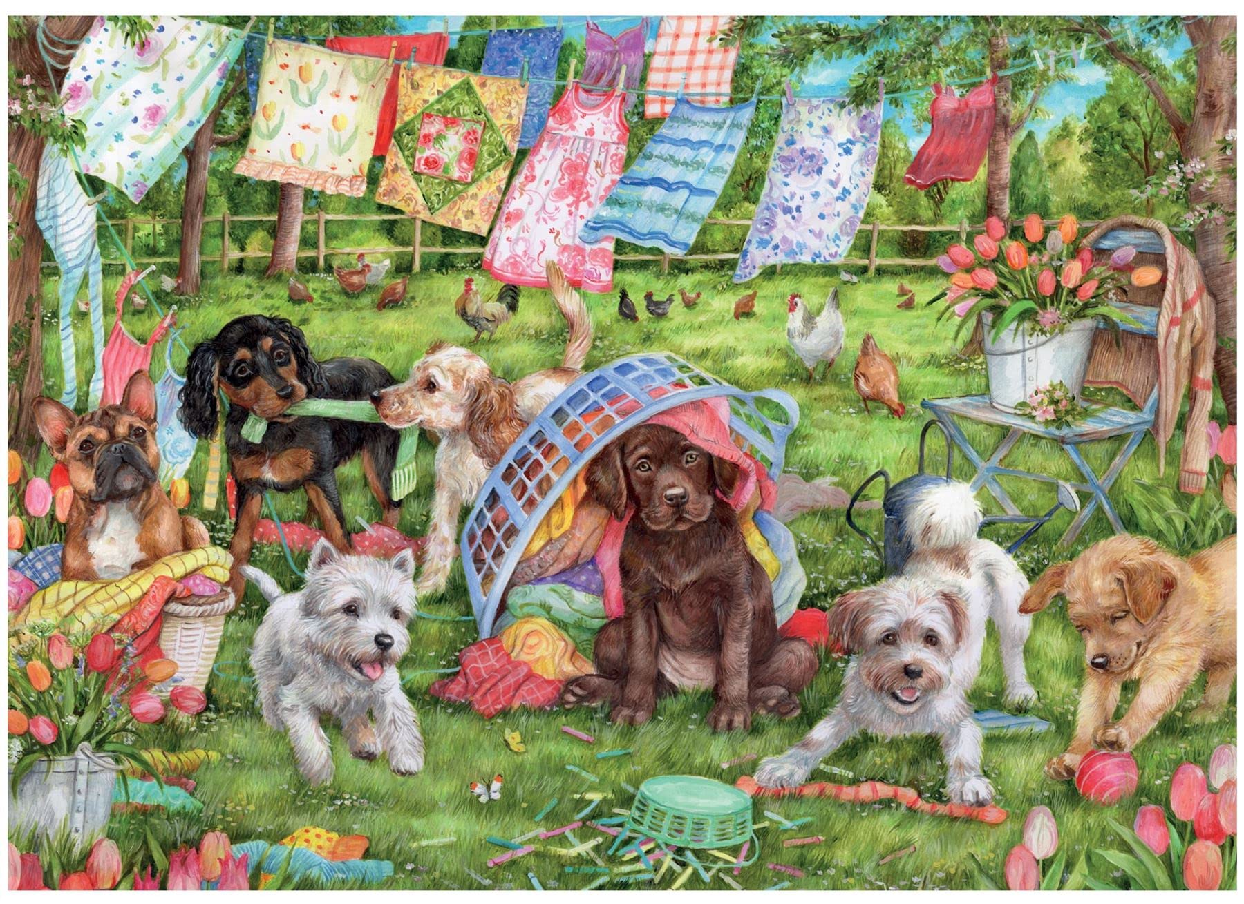 Jumbo, Falcon de luxe - Puppies in the Garden, Jigsaw Puzzles for Adults, 1000 piece