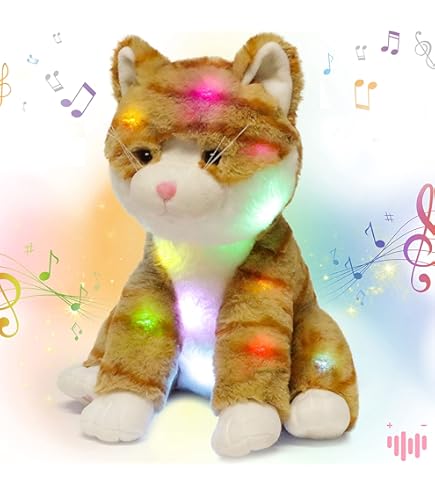 Cuteoy Peluche Musical De Unicornio Iluminado Con Luces LED Que Cantan Animales De Peluche Con Volumen Ajustable Luz Nocturna Que Brilla En La