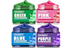 QUNGCO 4 Colors Temporary Hair Color,Stocking Stuffers for Kids,Christmas Gifts for Teens Boys Girls,Gifts for Kids,Purple Green Blue Pink Hair Dye Color Wax,Temporary Hair Dye for Party,Halloween,Cosplay