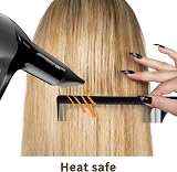 Jc.upin 3 Pcs Tails Comb Set Carbon Styling Rat Tail Hair Comb Black 23x2.8 cm view 5