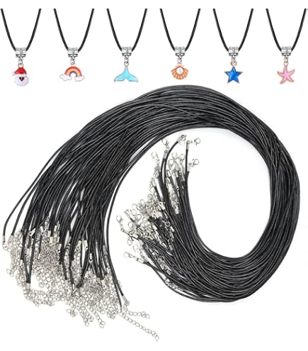 100 Pezzi Cordone Cera Per Collana Mixcolor 1.5mm Con Chiusure - Kit Fai Da Te Gioielli