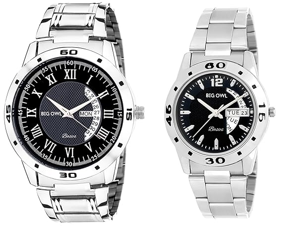 Analogue Multicolour Couple Wrist Watch Combo MEN03-WOMEN06