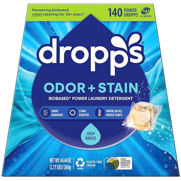 DROPPS ODOR & STAIN BIOBASED POWER LAUNDRY DETERGENT...