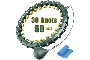 Dumoyi Smart Weighted Fit Hoop for Adults Weight Loss, 30 Detachable Knots, Infinity Exercise Hoola Hoop 2 in 1 Adomen Fitness Massage, Great for Adults and Beginners