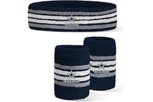 For Bare Feet NFL Officially Licensed Team Logo Headband & Wristband Combo Pack Team Color OSFM