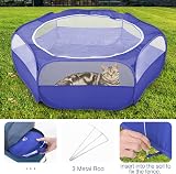 Pawaboo Small Animals Playpen Indigo Waterproof Pet Cage Tent with 3 Metal Rods view 5