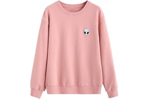 SweatyRocks Women's Casual Long Sleeve Crew Neck USA Letter Print Pullover Sweatshirt