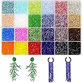 10/0 Glass Hexagon Seed Beads - 21600pcs in Box, 24 Multicolor Assortment for Jewelry Making, 2 X 2.2mm (900pcs/Color, 24 Colors)