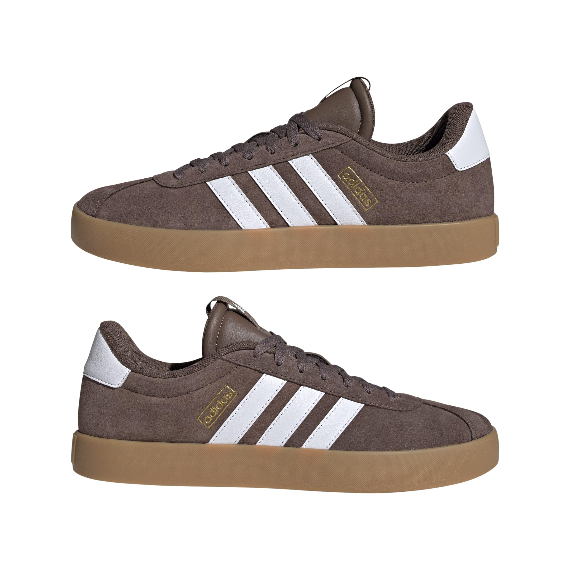 adidas Herren VL Court 3.0 Shoes, Earth Strata/Cloud White/Gold Metallic, 42 2/3 EU 6