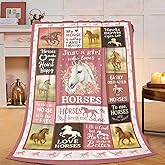 Horse Blanket Gifts for Girls Women Farm Horses Throw Blanket Fuzzy Plush Super Fleece Plush Soft Cozy Warm Stuff Animal Bedding Toddler Nursery Baby Blankets for Boys Kids Adult Men 40"X50"
