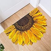 UKELER Indoor Doormat Yellow Sunflower Front Door Mat 35''x23'' Non Slip Rubber Backing Floral Rugs Welcome Decorative Door M