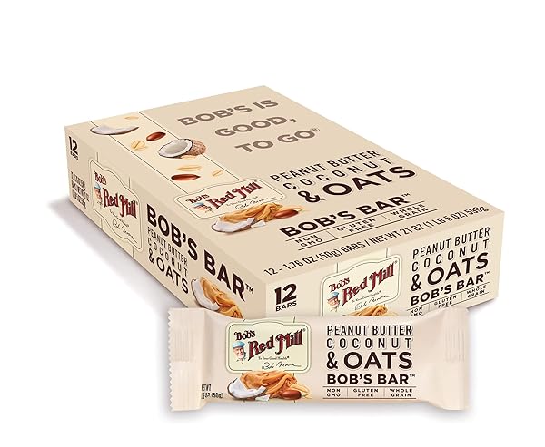 BOB’S RED MILL 12PK PEANUT BUTTER COCONUT & OATS BAR, 12 BARS (PACK OF 1) – NON GMO, GLUTEN FREE, KOSHER