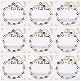 MOZAKA 9pcs Evil Eye Bracelet for Women - 18K Gold Plated Multicolored Evil Eye Bracelets Protection Bracelet Ojo Turco Amulet Lucky Jewelry Gifts with Meaning Card