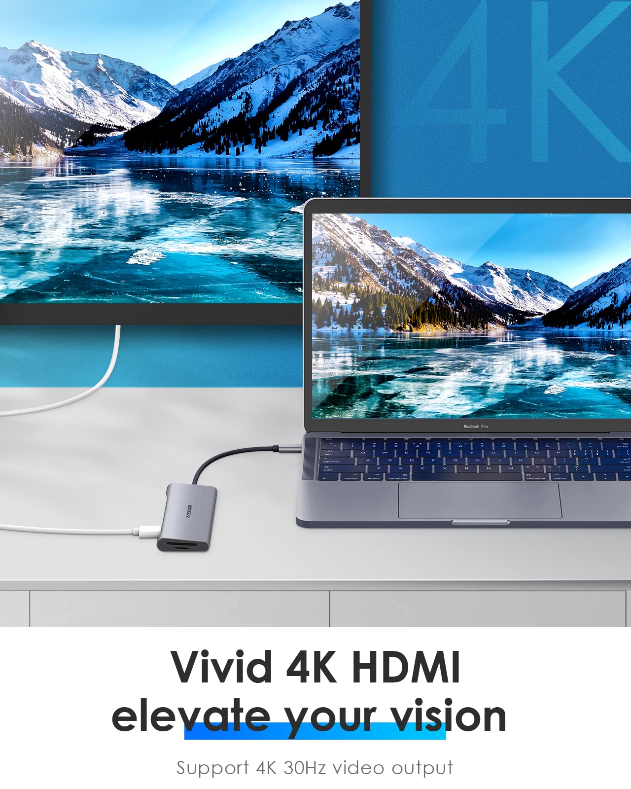 LENTION USB C Multiport Hub with 4K HDMI, 3 USB 3.0, SD/Micro SD 3.0 Card Reader, 100W PD Compatible 2024-2016 MacBook Pro, New Mac Air, Other Type C Devices, Stable Driver Adapter (C36B, Space Gray)