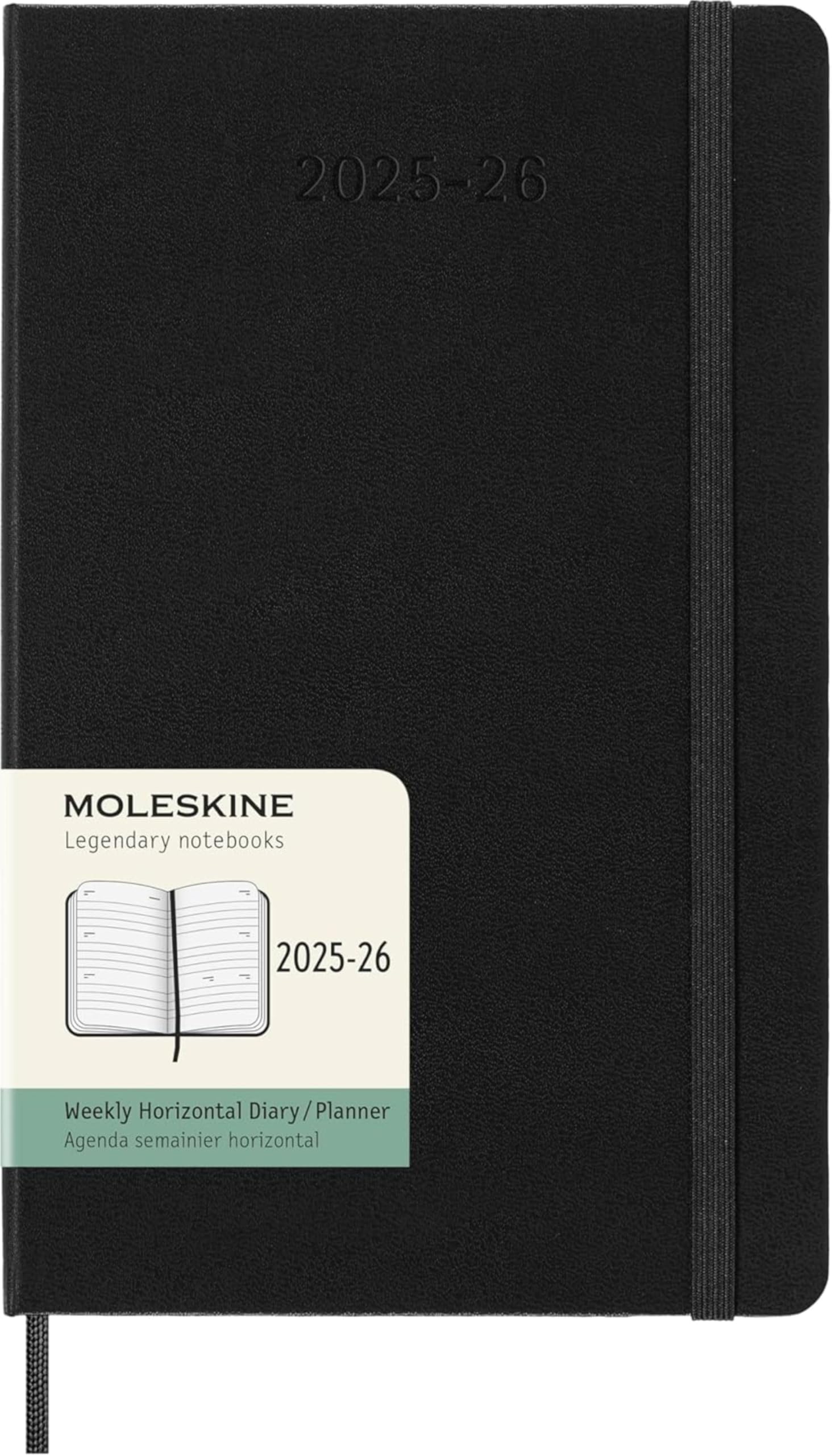Photo 1 of Moleskine Classic 18 Month 2025-2026 Weekly Horizontal Planner, Hard Cover, Large (5" x 8.25"), Black, 208 pages