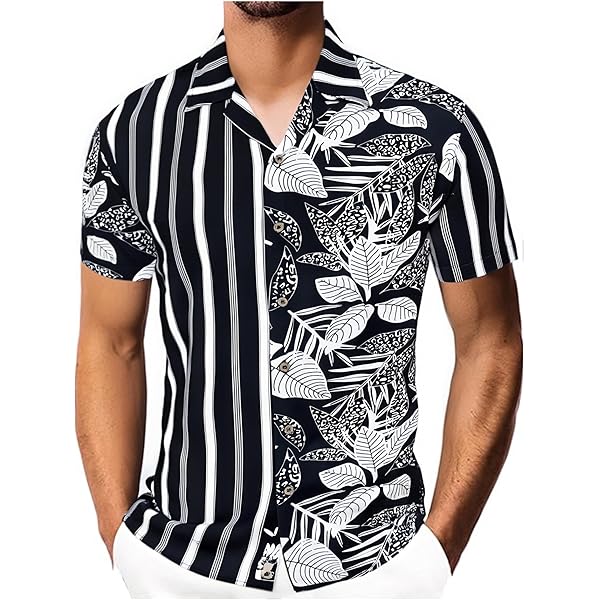 Camisa Hawaiana Con Botones Para Hombre, Camisa De Vacaciones De