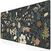 iCasso Desk Mat, XXL Large Mouse Pad for Desktop, Cute Pad With Stitched Edges, Anti-Slip Big Mousepad, Keyboard Mat for Computer, Work, Gaming (Weeds)