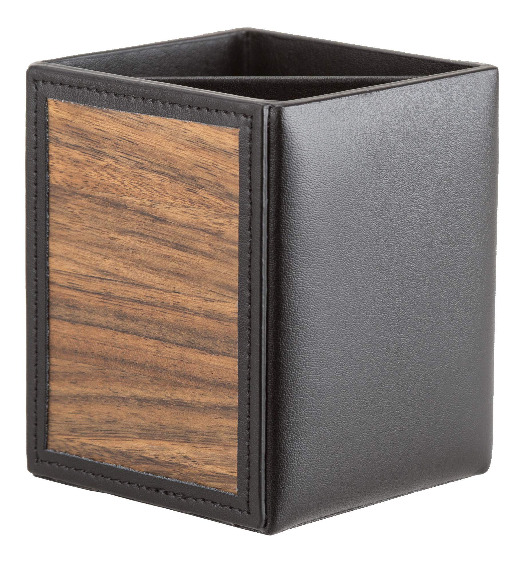 Sebastian Sturm William Pen Holder Real Wood and Leather Pen Box (Black Leather/Wood Amazaque)