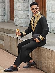 Pacinoble Mens African 2 Piece Set Metallic