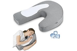 HOMCA Side Sleeper Pillows for Adults, Memory Foam U Shaped Pillows for Neck and Shoulder Pain Relief, Ergonomic Shoulder Pillow for Side Sleepers with Cooling Removable Pillowcase