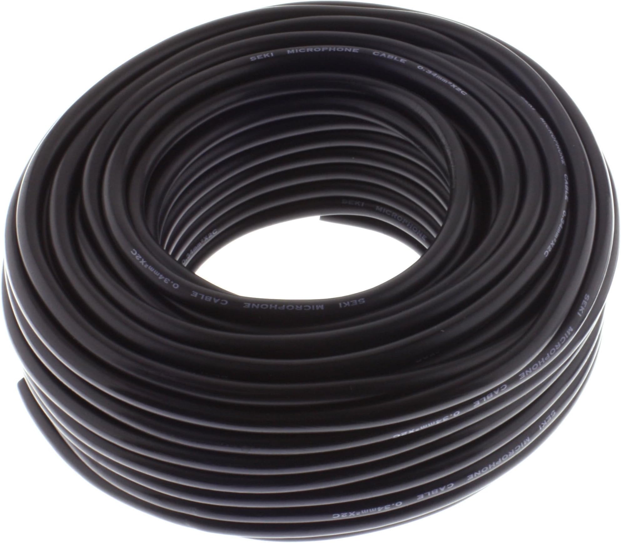 Microphone Cable 2 x 0.34 mm2 – Black – 25 m – OFC – Audio Cable – Speaker Cable