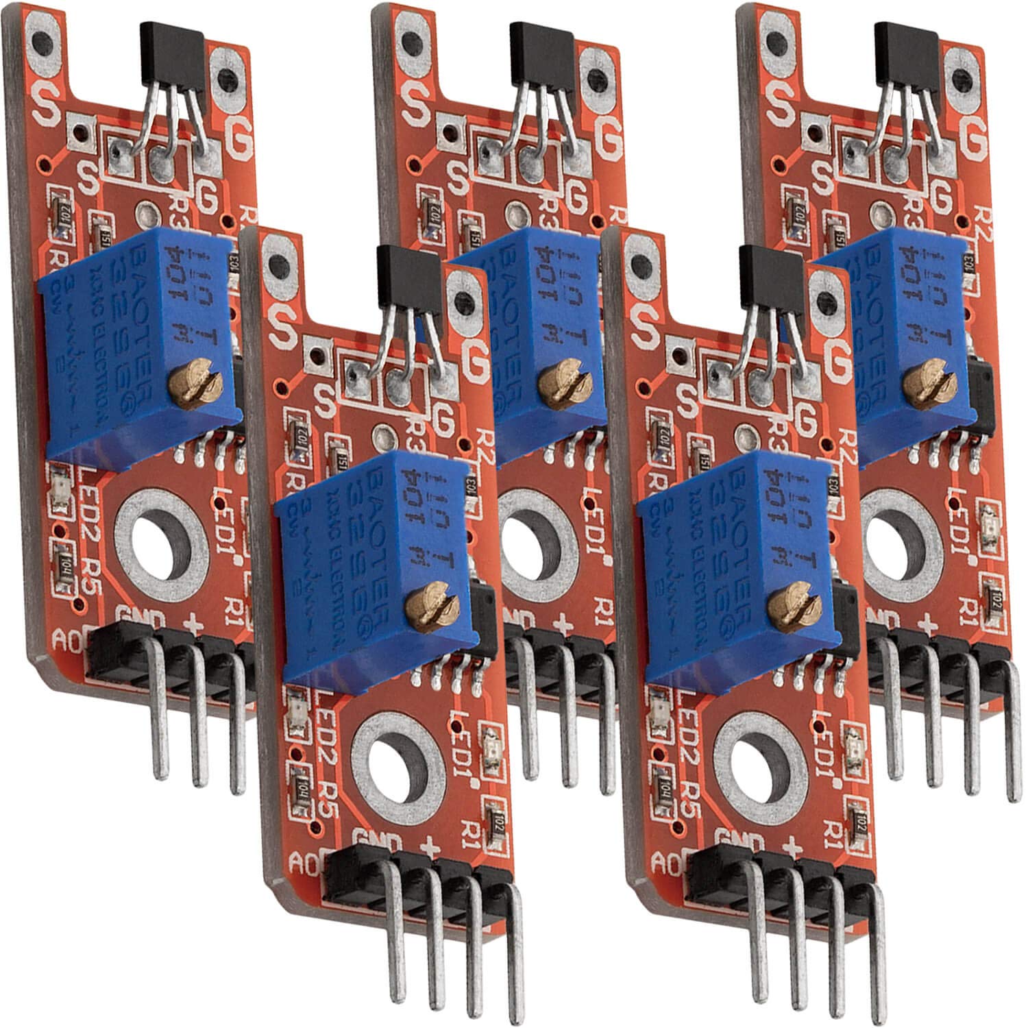 AZDelivery 3 x KY-024 Linear Magnetic Hall Effect Sensor Module compatible with Arduino Including E-Book!