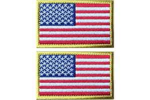 EmWoot 2PCS America US Flag Patch Embroidered Morale Patch Military Tactical Patches Hook and Loop