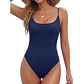 BMJL One Piece Swimsuit Women Scoop Neck Slimming Bathing Suits Long Torso Swimsuits Cheeky Swimwear