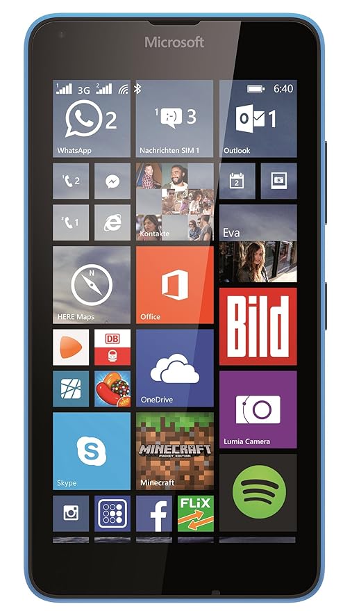 Microsoft Lumia 640 Dual-SIM Smartphone (5 Zoll (12,7 cm) Touch-Display, 8 GB Speicher, Windows 10) blau