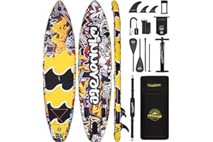 WINNOVATE WIN IN INNOVATE Winnovate 11'6"x34"/35" Inflatable Stand Up Paddle Board, Extra Wide Paddle Board for Adult/Family/2+1 People, Ultra Stable All-Round Sup Board with Paddle Board Accessories,Camera Mount, 10L Dry Bag