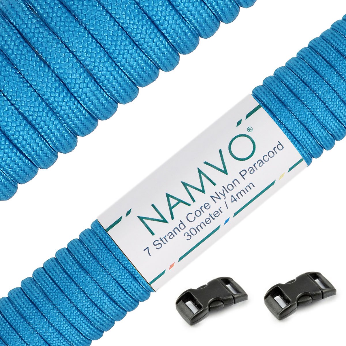 Namvo 550 Paracord Mil Spec Type III 7 strand parachute cord Total Length 100ft / 30 Meters, Sky Blue