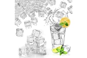 LYFJXX Fake Ice, Clear Fake Ice Cubes Acrylic, 17 mm 100 PCS Acrylic Decorative Ice Cubes for Photography Accessories Props Decoration Vase Fillers