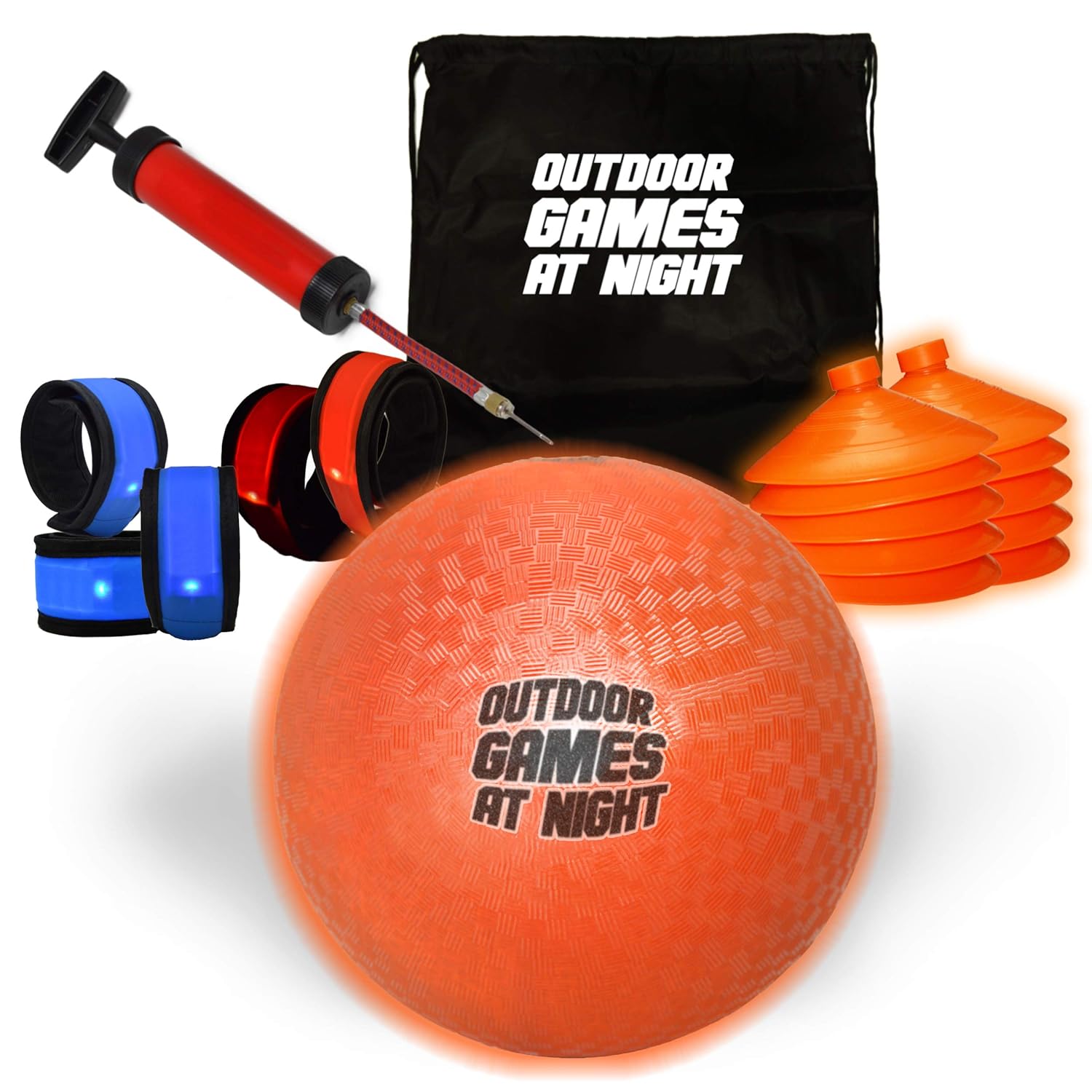 Cones Outdoor Games LED Kickball with LED Armbands Button Activated