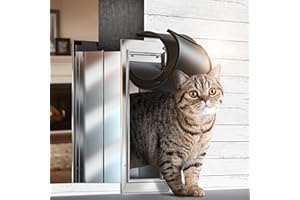 VOSOIR Cat Door for Wall, Small Pet Door, Heavy Duty Doggy Door, All Aluminum Frame, 2 Magnetic Flaps, Energy Efficient, Telescoping Tunnel, Sliding Lock Panel, Easy to Install (Pets Up to 22 LB)