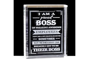 QIANWEI Boss Gifts For Women & Men - Funny Crystal Farewell Boss Day Gifts, Office Decor Paperweight - Appreciation Keepsake for Supervisor & Mentor