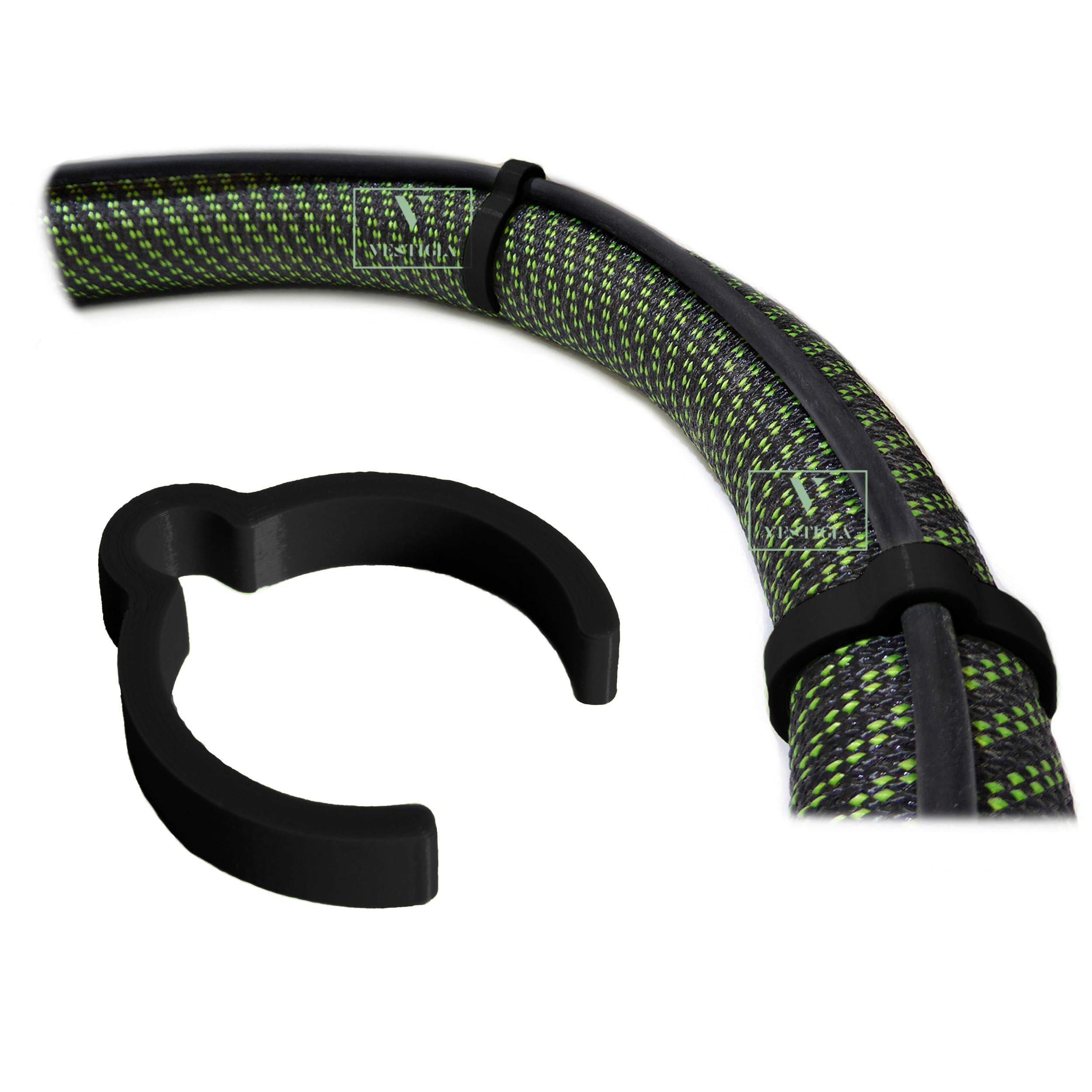 Vestigia® - Cable Hose Clips Compatible with Festool CT CTL Mini/Midi Makita Bosch Dust Extractor Hose 33/35mm ID27 Wire Clips Smooth Antistatic Suction (ID27, Black)