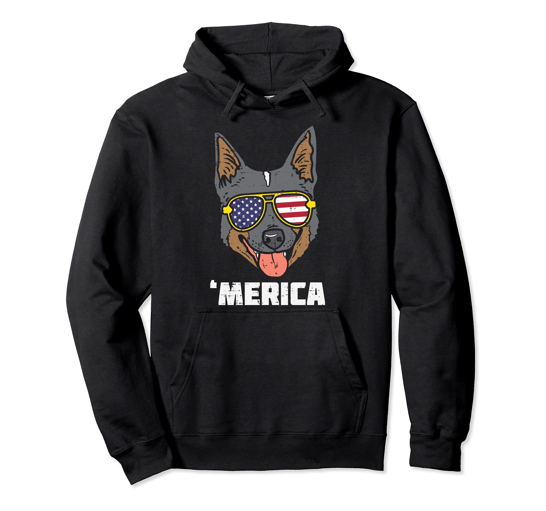 Australian Cattle Dog Heeler Merica 4th Of July Fourth Dog Pullover Hoodie