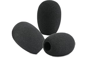 LEFXMOPHY SM81 Windscreen, RK311 Foam Cover Replacement for Shure SM81-LC KSM141 Microphone, Noise-Cancellation Pop Filter 3-Pack