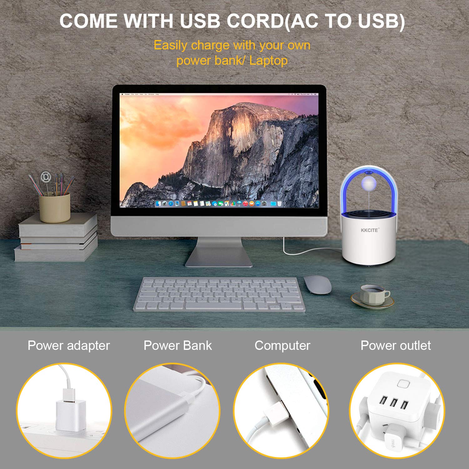 KKCITE Original Indoor Insect Trap, Electric Mosquito Insect Killer/mosquito trap - UV LED, Suction Fan, Sticky Glue Boards Trap Even The Tiniest Flying Bugs - No Zapper - Child Safe, Non-Toxic