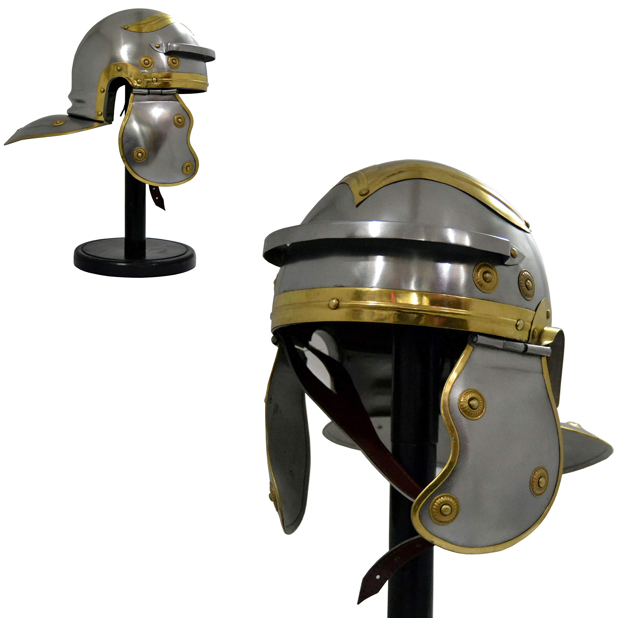 The New Antique Store - Medieval Roman Centurion Trooper Armour Helmet Replica Costume LARP Hats Without Plume, Adult Size