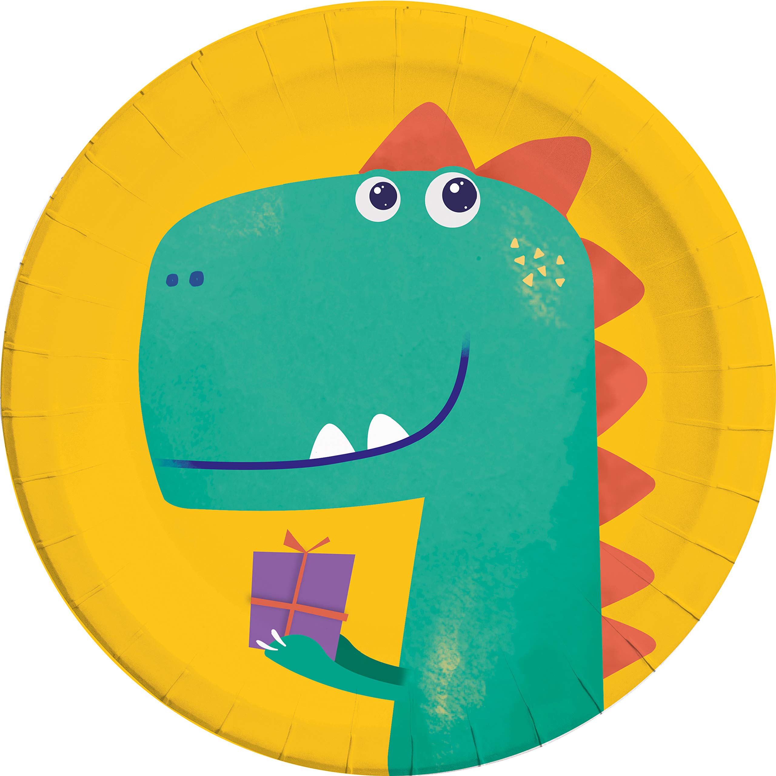 Procos Partyware Eco-Friendly Dinosaur Roar Compostable Paper Plates 23cm 8Ct