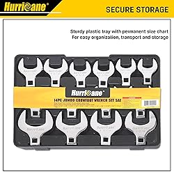 HURRICANE 1/2” Drive Crowfoot Wrench Set, 14